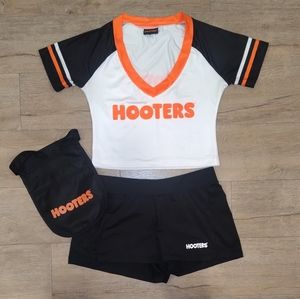 RARE Hooters girl cropped jersey uniform set with pouch XS/S!!